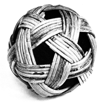 Southeast Asian Reed Sphere Woven on Three-way Grid.